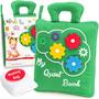 Imagem de deMoca Quiet Book Brinquedos Montessori para Crianças  Brinquedo de Viagem  Brinquedo Educativo com Atividades Infantis Livro Ocupado para Meninos e Meninas + Saco de Zíper (Verde)