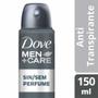 Imagem de Desodorante Masculino Dove Men + care sem perfume, aerossol, 1 unidade com 150mL