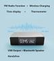 Imagem de Despertador Bluetooth com Alto-Falante e Carregador Sem Fio - Relógio LED com Rádio e Subwoofer
