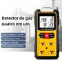 Imagem de Detector de Gás 4 em 1 - Oxigênio, CO, H2S e Combustível - Monitor de Qualidade do Ar
