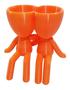Imagem de Dia dos Namorados Vasinho Decorativo Abraço Para Suculentas Laranja 13 cm