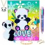 Imagem de Diário Secreto com Cadeado Doodle Panda para Meninas (8-12 anos) - Com Acessórios