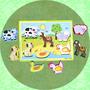 Imagem de Didaticos Aprenda Brincando Animais Fazenda DM Toys Jogo Encaixar em Madeira Brinquedo Educativo