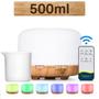 Imagem de Difusor De Aromas Ultrassônico 500ml Com Led Rgb Para Decoração - Marrom Claro