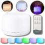 Imagem de Difusor Umidificador Aromatizador LED 7 Cores Com Controle Perfuma Quarto e Banheiro