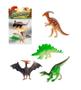 Imagem de Dinossauro 4 peças brinquedo plástico miniatura educativo