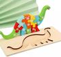 Imagem de Dinossauro Quebra-cabeça Alfabeto E Números Jogo Aprendizagem Criança Memoria Coordenação Educacional intelectual