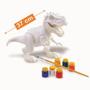 Imagem de Dinossauro Rex Attack Branco Para Colorir +pincel + 6 Tintas - ADIJOMAR BRINQUEDOS