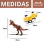 Imagem de Dinossauro T-Rex Squad Em Vinil C/ Helicóptero Playset Adventure Brinquedo - Bee Toys