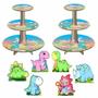 Imagem de Dinossauros Bebês Cute Kit 2 Baleiros Com 6 Displays De Mesa