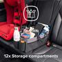 Imagem de Diono Travel Pal XL Back Seat Organizador de carros, 12 compartimentos para crianças e brinquedos de estimação, porta-bebidas isoladas, armazenamento dividivel, alças de transporte reforçadas, organizador de carros dobráveis, dobras planas, pretas