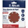 Imagem de Disco Abrasivo de Papel 125mm 120 Grão com 5 Peças - AT512/120 - PINCEIS ATLAS - Pincéis Atlas