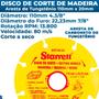 Imagem de Disco De Corte em Madeira Em Tungstênio 110 x 22,23 Starrett Plástico PVC Fibra de Vidro Piso Laminado Gesso