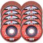 Imagem de Disco de Lixa Flap 4.1/2 POL Grana 120 Kit Com 10 Unidades MTX