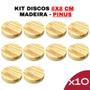 Imagem de Disco de Madeira Pinus 8x8cm - Kit 10 Peças