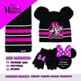 Imagem de Disney baby girls Toddler Minnie Mouse Winter Hat, Scarf, and Gloves Or Mittens Ages 2-4 4-7 Cold Weather Hat, Gloves Black/Pink, Years US