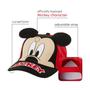 Imagem de Disney Mickey Mouse Baseball Cap com orelhas 3D Mickey (Toddler/Little Boys), Tamanho 2-4T, Vermelho/Preto