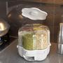 Imagem de Dispenser Alimentos 6 Divisoes Porta Tempero Giratorio Graos Feijao Arroz Cozinha Condimentos Cereais Multiuso