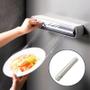 Imagem de Dispenser de Papel Filme Manteiga Alumínio Cortador Manual Triplo Dispensador Com Ventosa Alimentos Cozinha Embalagem
