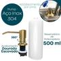 Imagem de Dispenser Detergente Dourado Ouro Gold Inox Embutir 500Ml