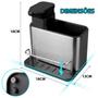 Imagem de Dispenser Detergente Sabao Liquido 3 Em 1 Aço Inox Porta Esponja Escorredor Bucha Cozinha Limpeza Organizador