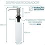 Imagem de Dispenser Dosador de Detergente Aço Inox Escovado 350ml Porta Detergente De Embutir Pia Cozinha Porta Sabonete Liquido Embutido Bancada Banheiro