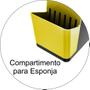 Imagem de Dispenser Dosador Para Detergente e Porta Esponja - Amarelo/Chumbo