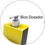 Imagem de Dispenser Dosador Para Detergente e Porta Esponja - Amarelo/Chumbo