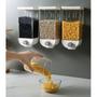 Imagem de Dispenser Dosador Pote Organizador Para Cereais Grãos 1000ml Fixação Adesiva Parede Para Alimentos Secos