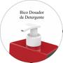 Imagem de Dispenser P/ Detergente Com Porta Esponja - Chumbo/Vermelho