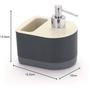 Imagem de Dispenser p/detergente e bucha by arthi branco com cinza