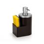 Imagem de Dispenser para Detergente e Bucha 600ml Preto e cromo fosco