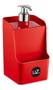 Imagem de Dispenser Porta Detergente e Porta Esponja 2 em 1 Vermelho