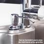 Imagem de Dispenser porta detergente inox 304 500ml de embutir oculto brilhoso para sabonete liquido para bancadas de marmore granito e cuba de inox