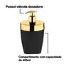 Imagem de Dispenser Porta Sabonete Líquido 400ml Saboneteira Pia Banheiro Preto Dourado - 2702PTD Future