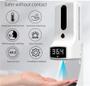 Imagem de Dispenser Sabonete Líquido Detergente Álcool Gel Automático Elétrico Com Medidor De Temperatura 1000ml