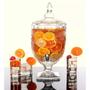Imagem de Dispenser suqueira cristal de vidro luxo com tampa e torneira para festas buffet e bares 5 litros