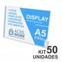 Imagem de Display Acrílico A5 L Horizontal Folder Folheto 50 Unidades