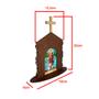 Imagem de Display Enfeite de Mesa Religioso Capelinha Oratório São Cristovão 20cm Mdf Madeira Imbuia