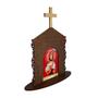 Imagem de Display Enfeite de Mesa Religioso Capelinha Oratório São Judas Tadeu 20cm Mdf Madeira Imbuia