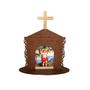 Imagem de Display Enfeite de Mesa Religioso Capelinha Oratório São Sebastião 20cm Mdf Madeira Imbuia