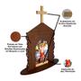 Imagem de Display Enfeite de Mesa Religioso Capelinha Oratório São Sebastião 20cm Mdf Madeira Imbuia