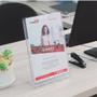 Imagem de Display Expositor Porta Folheto Office 32x24cm A4 com Base Vertical Horizontal Cristal