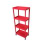 Imagem de Display Expositor Rack 4 Prateleiras Desmontável Vermelho