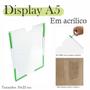 Imagem de Display Parede Quadro Avisos Porta Folhas A5 Acrílico Vert