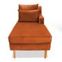Imagem de Divã Chaise Jade 1,60 Cm Pés chanfrado Suede Terracota