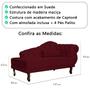 Imagem de Divã Recamier 2 Lugares Sofá Divan Suede 147cm Lado Esquerdo