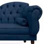 Imagem de Divã Recamier Namoradeira Larissa 140cm com Capitonê  Esquerda  02 Puffs Retrô Suede