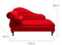 Imagem de Divã Recamier Namoradeira Larissa 150cm + 2 Puffs Retrô Suede Vermelho  - LM DECOR