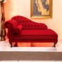 Imagem de Divã Recamier Namoradeira Larissa 150cm Esquerdo de Quem Senta Corano Vermelho - DL DECOR